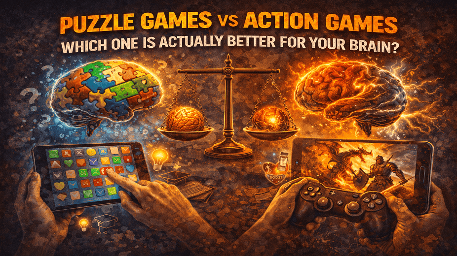PUZZLE GAMES VS ACTION GAMES: WHICH ONE IS ACTUALLY BETTER FOR YOUR BRAIN? blog post